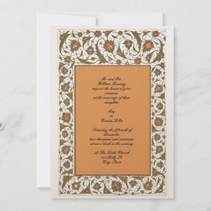 Antique 18th Century Persian Floral Border Invitation