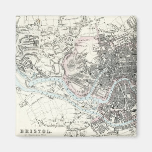 Antique 19th Century Map of Bristol England Magnet