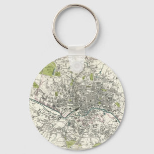 Antique 19th Century Map of Leeds Key Ring