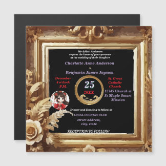 Antique 3D Golden Floral Botanical Frame