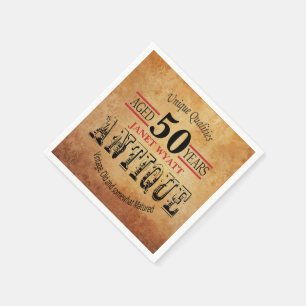 Antique 50th Birthday Design Napkin