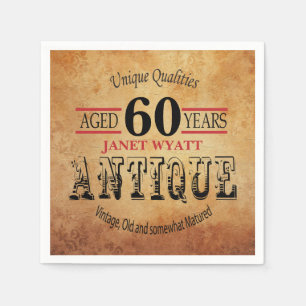Antique 60th Birthday Design Napkin