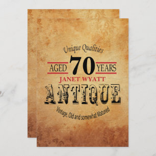 Antique 70th Birthday Invitation