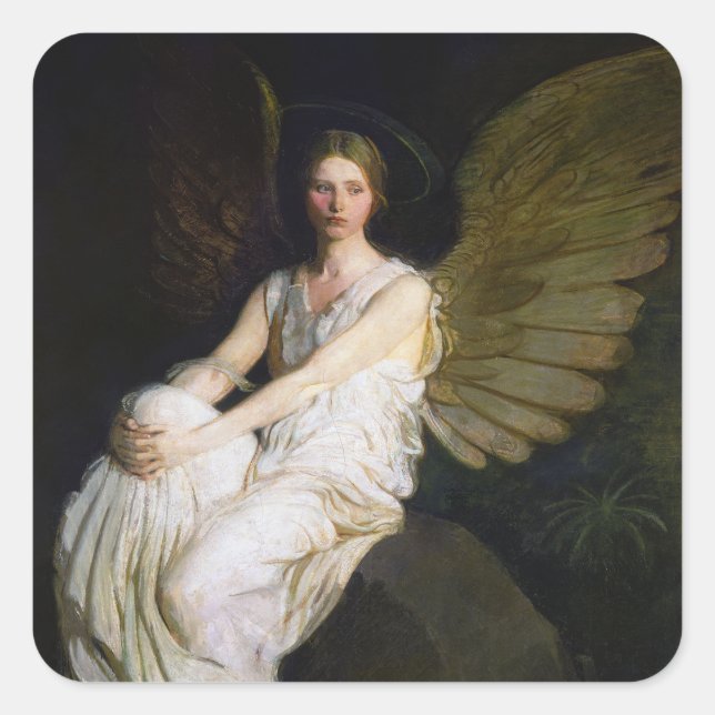  Antique Abbott Handerson Thayer Angel Painting Square Sticker (Front)