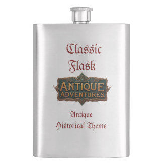 Antique Adventures Typography Art Timeless -  Hip Flask