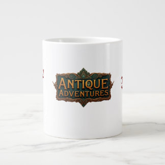 Antique Adventures Typography Art Timeless - Large Coffee Mug