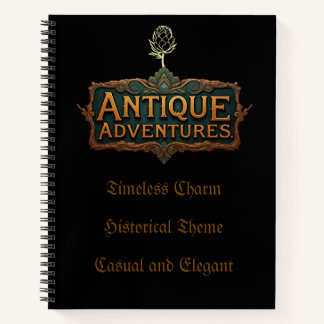 Antique Adventures Typography Art Timeless - Notebook