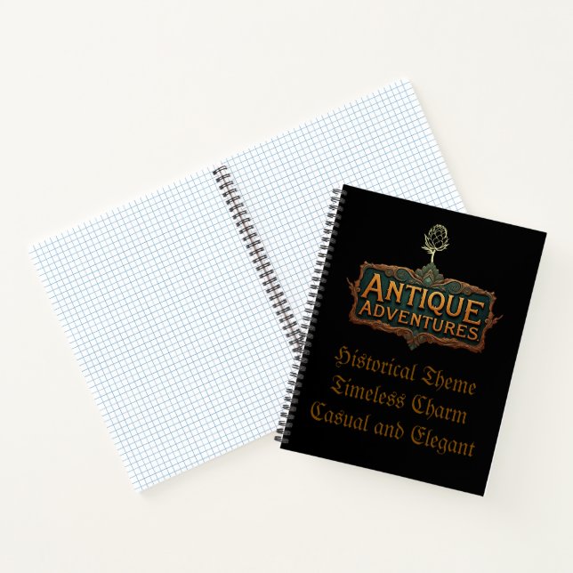 Antique Adventures Typography Art Timeless -  Notebook (Inside)