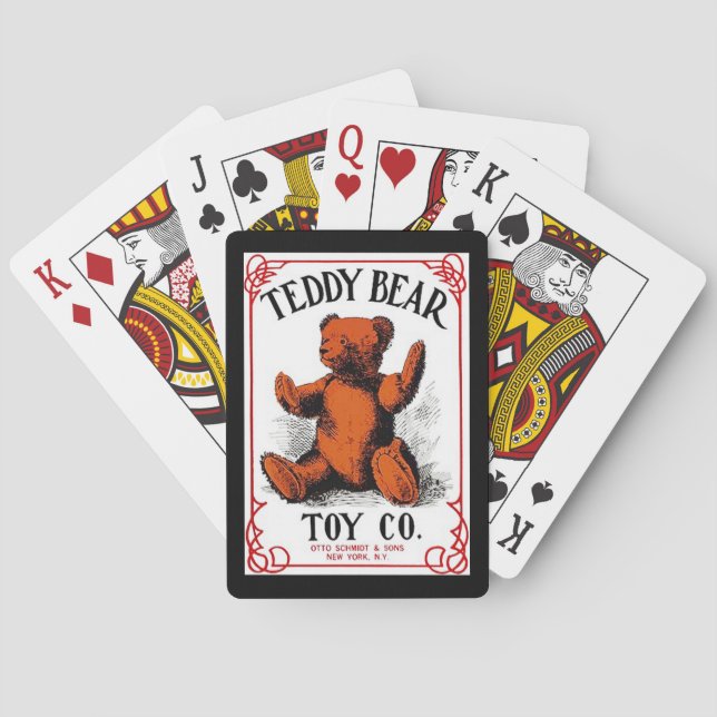 Antique Advertising Teddy Bear Toy Playing Cards (Back)