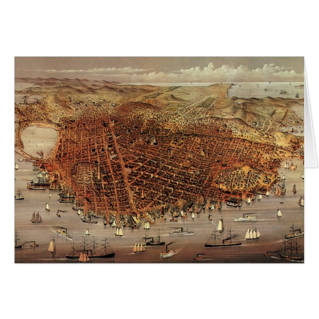 Antique Aerial Map of San Francisco, California (Front Horizontal)