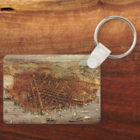 Antique Aerial Map of San Francisco, California