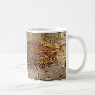 Antique Aerial Map, San Francisco City, California Coffee Mug