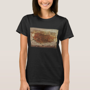 Antique Aerial Map, San Francisco City, California T-Shirt