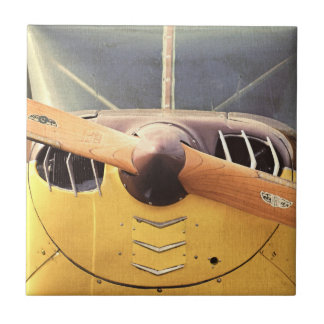 Antique Aeroplane Propeller Yellow Ceramic Tile