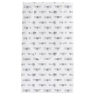 Antique Aeroplanes Aviation Art CUSTOM COLOR Small Gift Bag