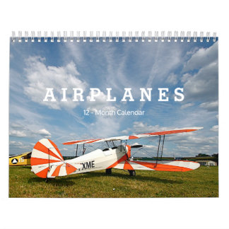 Antique Aeroplanes Biplanes 12-Month Calendar