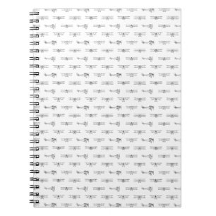 Antique Aeroplanes Plane Diagrams CUSTOM BG COLOR Notebook