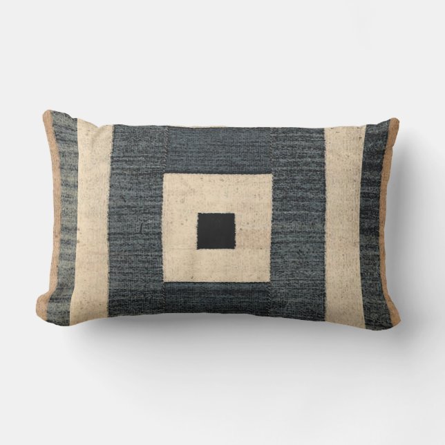Antique African Textile Print Lumbar Pillow (Front)