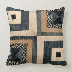 Antique African Textile Print Square Pillow III