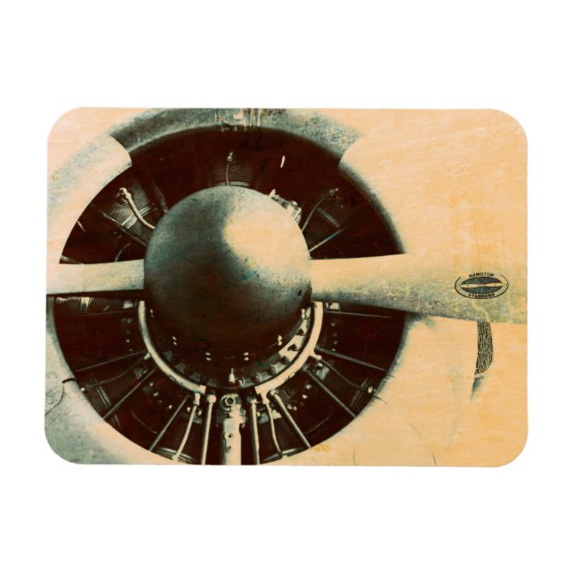 Antique Airplane Engine Propeller Photo Magnet (Horizontal)