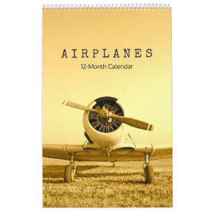 Antique Airplanes Biplanes 12-Month Calendar