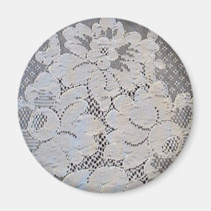 Antique Alencon Lace Floral Magnet