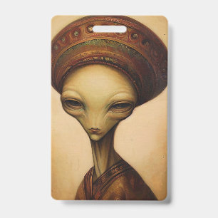 Antique Alien Portrait  ID Badge