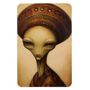 Antique Alien Portrait Magnet