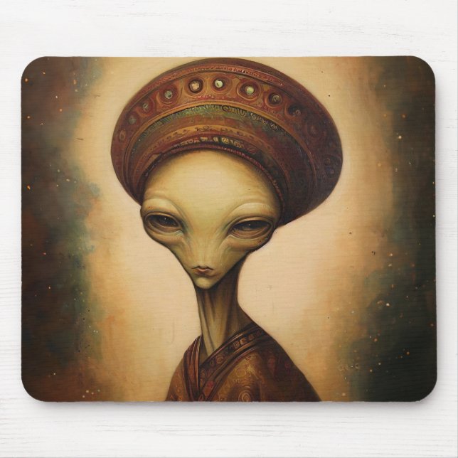 Antique Alien Portrait  Mouse Pad (Front)