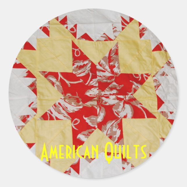 Antique American Quilts Classic Round Sticker (Front)