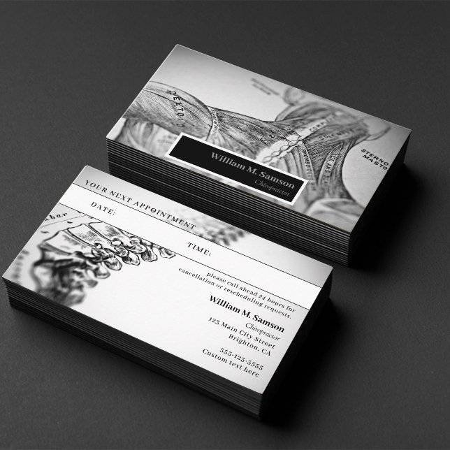 Antique anatomical chiropractor appointment business card (Creator Uploaded)