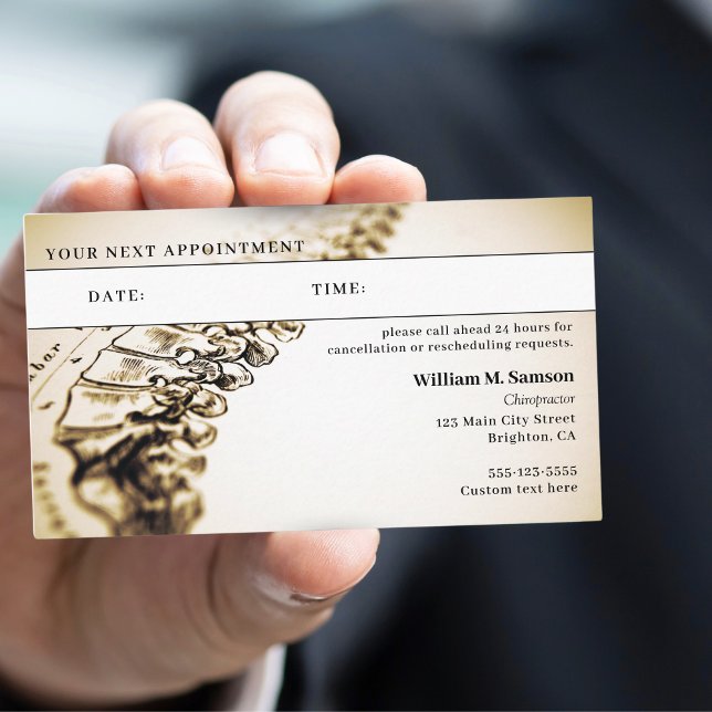 Antique anatomical chiropractor appointment business card (Creator Uploaded)