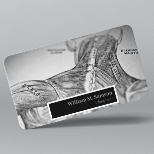 Antique anatomical illustration chiropractor business card