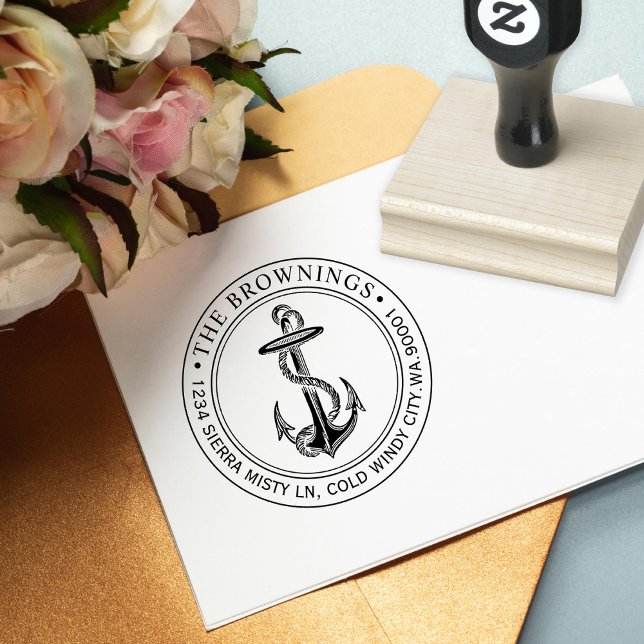 Antique Anchor Address Rubber Stamp (Creator Uploaded)