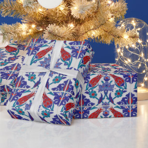 Antique Andalusian Historic Spain Tulip Roses Wrapping Paper