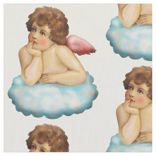 antique angel cherub fabric (Close Up)