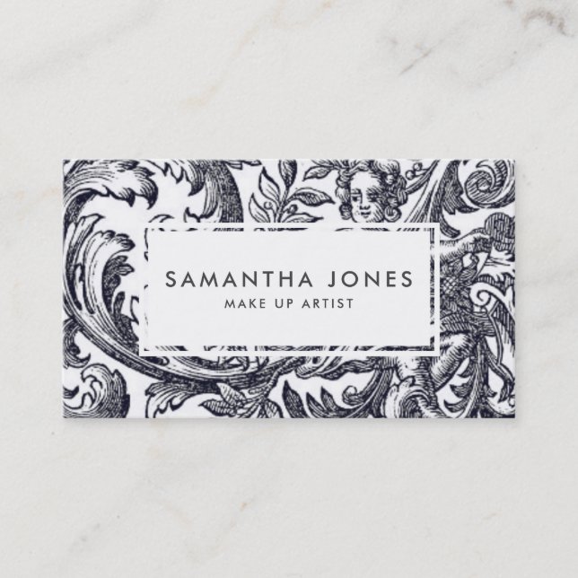 Antique Angel Cherub Make Up Artist Business Card (Front)