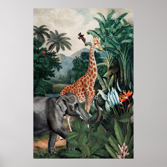 Antique Animals Jungle Print (Front)