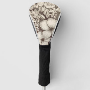 Antique Apothecary Floral Sepia Herbarium Golf Head Cover