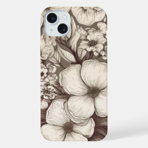 Antique Apothecary Floral Sepia Herbarium iPhone 15 Plus Case
