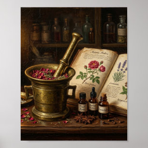 Antique Apothecary Herbs Materia Medica II Poster