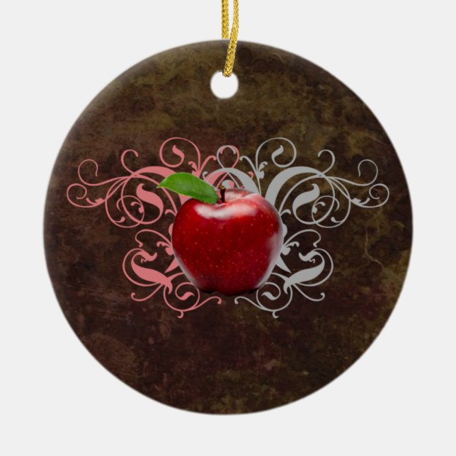 Antique Apple Ceramic Tree Decoration (Front)