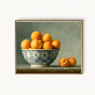 Antique Apricot Fruit Bowl Poster