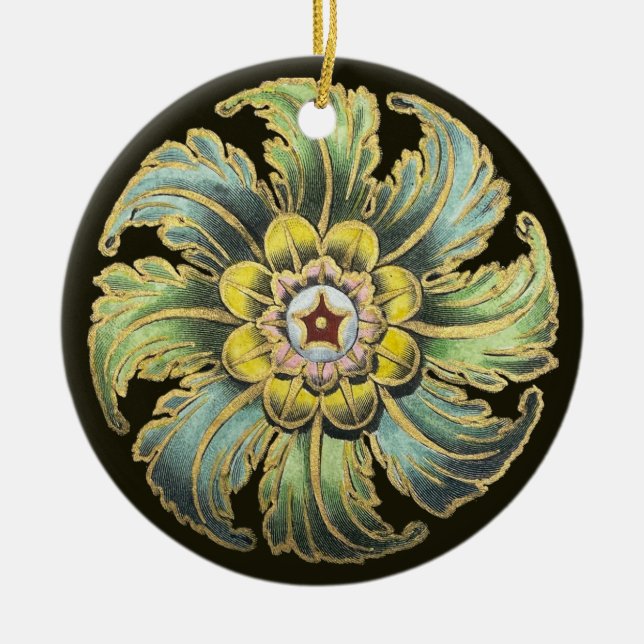 Antique Architectural Rosette No. 1 Ceramic Ornament (Front)