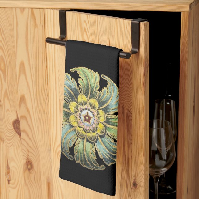 Antique Architectural Rosette No. 1 Tea Towel (Thirds Fold)