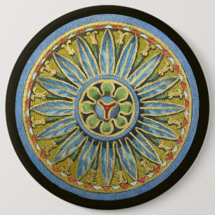 Antique Architectural Rosette No. 2 6 Cm Round Badge