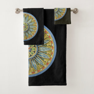 Antique Architectural Rosette No. 2 Bath Towel Set
