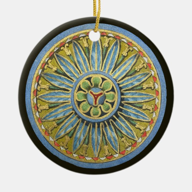 Antique Architectural Rosette No. 2 Ceramic Ornament (Front)