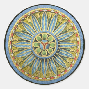 Antique Architectural Rosette No. 2 Classic Round Sticker