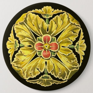 Antique Architectural Rosette No. 3 6 Cm Round Badge